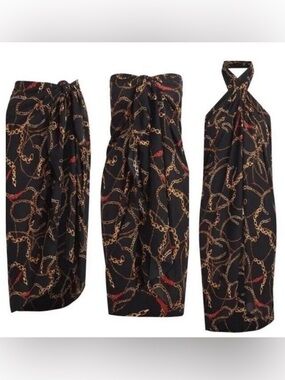 NWT Walter Baker Paradise Sarong in the Ibiza Chain Print OS